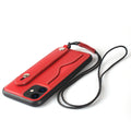 iPhone 11 Pro Max Lanyard Collection Genuine Leather Case with Card Slot