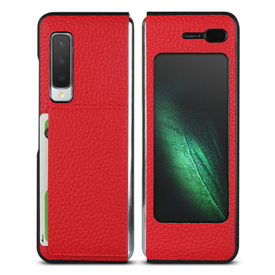 Samsung Galaxy Fold Cowhide Collection Leather Case with Card Slot